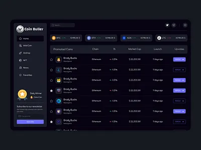 CoinBuller Website coin crypto design ui uidesign ux uxdesign web webdesign