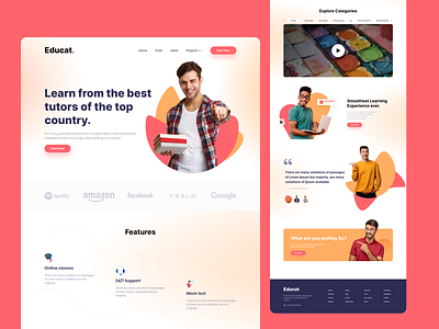 Online education landing page design in figma adobe xd education education landing page figma landing page landing page ui learning learning website ui design ui ux ui ux design website design