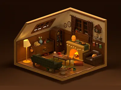 cozy night 🌝 3d 3d art 3d illustration design graphic design illustration