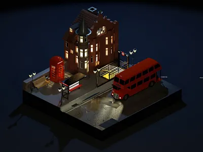 Entrance of The Ministry of Magic 3d 3dart 3dartist 3dbus 3dcity 3ddesign 3denviroment 3dharrypotter 3dillustration 3dlondon 3dnight 3dtown blender blenderrender cycles design harrypotter london modeling render