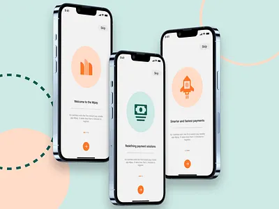 Finance App On-boarding Screens - UI UX Mobile App app app design banking app design finance aop graphic design money management app on boarding screen splash screen ui ux
