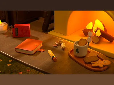 cozy night details 3d 3d art 3d illustration design graphic design illustration