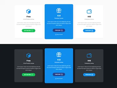 Pricing Tables dark mode interface pricing pricing plan pricing table purchase table ui ui elements ux web design