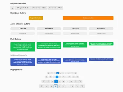 UI Elements - Buttons Part 2 active buttons atomic design block level buttons buttons design system interface multi buttons paging buttons passive buttons responsive buttons ui ui elements ux web design