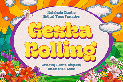 Free Geska Rolling - Groovy Retro Font calligraphy display font display typeface elegant font font font awesome font family fonts handwritten lettering modern font modern fonts sans serif sans serif font script serif font type typedesign typeface vintage font