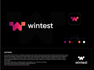 Wintest logo brand identity branding brandmark custom logo custom logo design latter w logo logo design popular logo simple logo w logo
