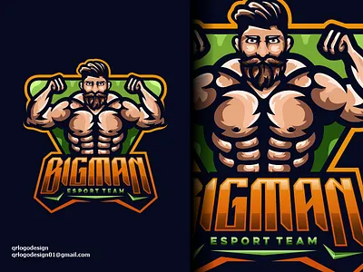 Bigman E-Sports Team Logo Design animation barbell bigman branding design esports esports logo fitnes fitnes logo graphic design gym gym logo icon illustration logo mascot muscle nft vector vectors