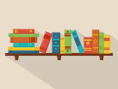 Messy Bookshelf Arrangement book bookshelf earth palette illustration reading stack vector