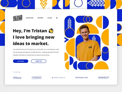 Tristan Gillen web design geometric landingpage pattern web design website