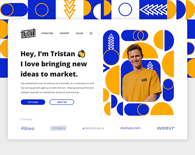 Tristan Gillen web design geometric landingpage pattern web design website