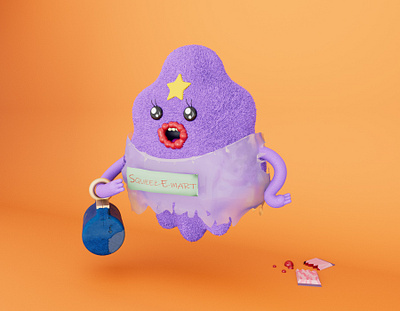 Gotcha! 3d 3d illustration adventure time character character design cinema 4d design illustration lumpy space princess modeling