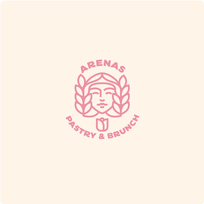 ARENAS PASTRY AND BRUNCH LOGO bakery logo design face logo food food logo logo minimal pastry logo vector woman woman face