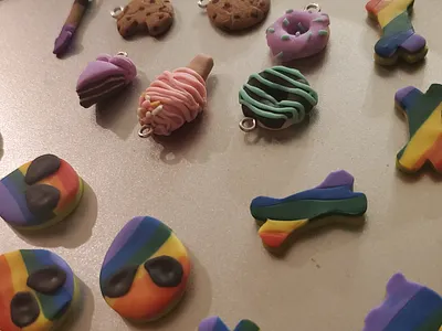 Polymer clay charms