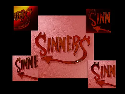 Sinners renderings 3d 3dart blender blender 3d blender material custom typography design graphic design illustration sinners typography