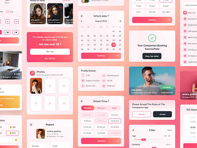 Companion App Components android app app appdesign application couple app creative dating dating app dating application design ios app tinder ui ui ux ui design uidesign uiux ux