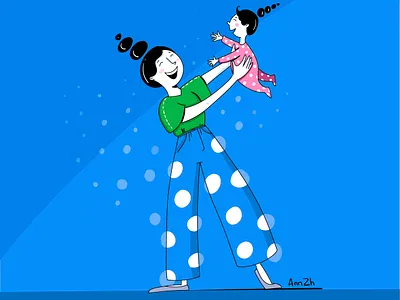 Everyday is a Mom's Day app illustration branding design family flat illustration people ui ui illustration uiux vector illustration