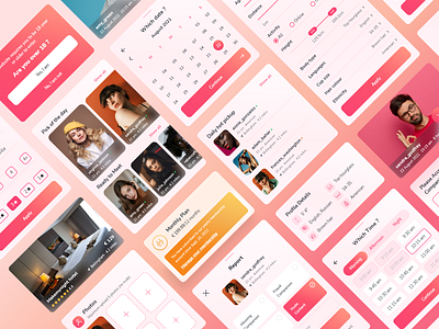 Dating App Components Design ❤️ android app app design application couple app creative dating app design datingapp datinglife design ios prowinstudio tinder ui ui ux ui design uidesign uiux