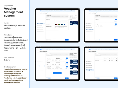 Voucher Management system design prototyping research ui ux vector