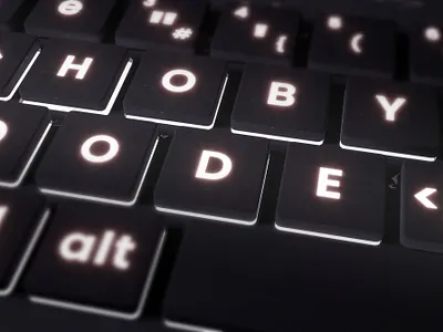 Banner hobyQode 3d graphic design motion graphics