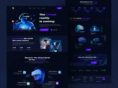 VR-Store Landing Page - UI Design! blockchain crypto landing page cryptocurrency defi home page landing page meta metaverse metaverse landing page metaverse website product landingpage technology virtual reality virtual reality landingpage virtual world vr vr shop vr stor webdesign website design