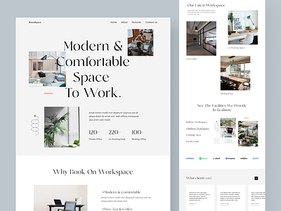 Co-working space Website agency branding co working coworking coworking space design graphic design illustration layout logo minimal office office space typography ui ux vector web website working