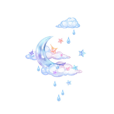 candy cloudy clipart graphic design illustration watercolor