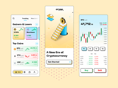 Crypto Mobile App | crypp. bitcoin blockchain btc concept crypto crypto app crypto wallet cryptocurrency defi finance financial app fintech graphic design investments mobile interface nft trading ui design visual design web 3.0