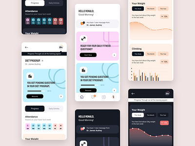 Fitness App UI android clean creative design minimal ui ux