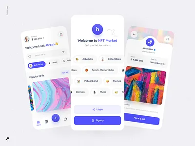 NFT Market App app application best dribbble shot design market mobile mobile app nft nft market nft shop nft store online market profile splash screen ui ui design ux ux design visual visual design