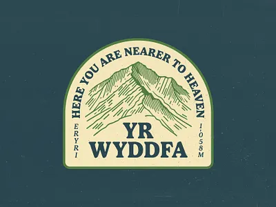 Yr Wyddfa / Snowdon Badge badge branding climb design graphic design hike identity illustration line work logo logo design mountain nature snowdon typography yr wyddfa