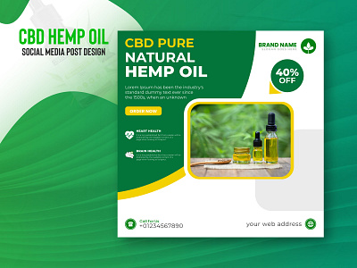 Social Media Hemp Oil Product Post Banner Template Design banner design branding design facebook ad fb cover graphic design hemp banner instagram banner oil post oil post design oil product design product banner product design social media banner social poster web banner