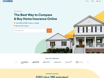 Insurance Generic Landing Page auto insurance clean flood home insurance illustration insurance interface loan pet insurance renters ui ux
