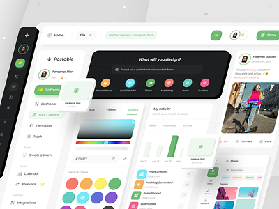 🧩 - Social media post creation component builder component creation dashboard designer figma lightmode mobile new platform popular post trend ui ux website