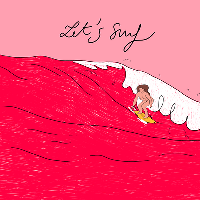Let's surf on your period ! feminist illustration period