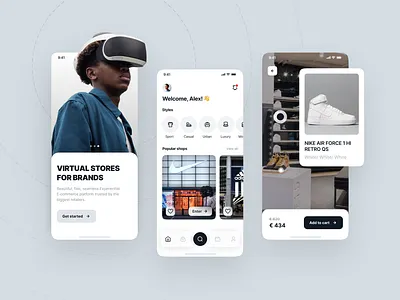 Virtual Store - Concept App app clean concept app ecommerce interface mobile ui ux virtual vr web3