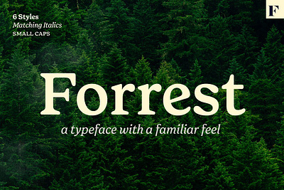 Forrest Friendly Serif Family advertising alternate beat beatnik bookman branding contemporary corporate display elegant europe fashion identity logo magazine modern old style opentype