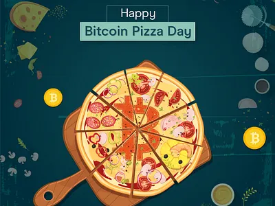 Happy Bitcoin Pizza Day - Poster bitcoin pizza day poster cryptocurrency cryptocurrency social media dubai food poster graphic design illustration pizza day campaign saquib sheikh social media