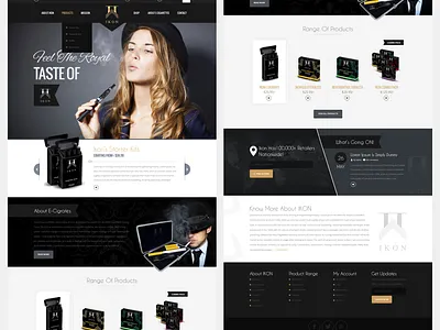 Web Design for an E-cigar Website black branding cigarette design e cigar figma gold graphic design illustration mockup photoshop smoke ui ux vape vaping