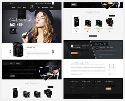 Web Design for an E-cigar Website black branding cigarette design e cigar figma gold graphic design illustration mockup photoshop smoke ui ux vape vaping