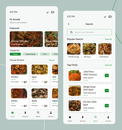 Food recipe design ui uiux ux viral