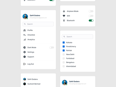 Menu Components 🧩 clean dashboard dashboard components dashboard ui design figma items menu menu design menu items desigb ui user experience user interface
