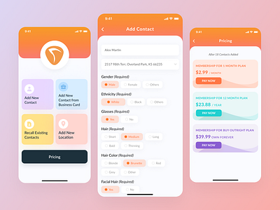 Thing Remembering App Design app branding design figma graphic design logo ui uiux ux vector