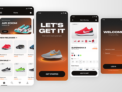 Mobile shopping app exploration app application branding custom design e commerce e commerce ecommerce exploration graphic design idea iphone mobile mockup shoe shop sports ui ux