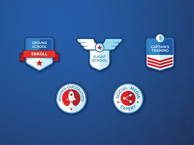 Badges adobe illustrator badges design education flat illustration learning logo namecheap vector