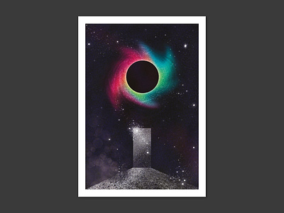 Doorway No.02 block hole doorway eclipse geometric urban printable heaven night sky star dust the end vortex