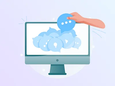 Got a suggestion? design flat graphic illustration monitor spot suggestion ui vector