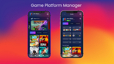 Game Platforms Manager App adobe adobe xd mobile app ui ui ux