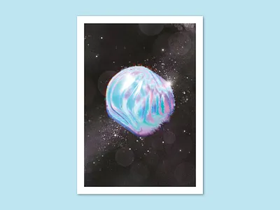 UFO No.08 blob floating holographic iridescent organic retro future space printable shape space ufo universe