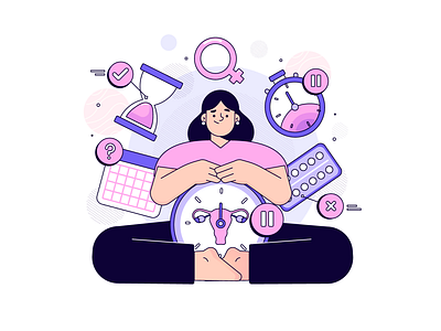 Menopause & Wellbeing 2d art app illustration flat freebie health health app hormones illustration menopause menstrual cycle vector wellbeing woman womens health