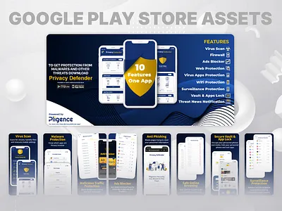 PDA Play Store Assets branding design illustration logo play store typography ux vector